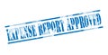Expense report approved blue stamp