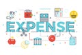 Expense word lettering illustration