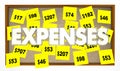 Expenses Costs Track Spending Sticky Notes