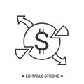 Expenses icon. Production and marketing cost simple vector illustration