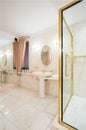 Expensive bathroom with golden elements Royalty Free Stock Photo