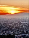 Golden sunset Long Beach city view California Royalty Free Stock Photo