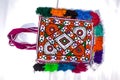 Expensive colorful bag,beautiful indian traditional bags,embroidery handbag,traditional bags-wallet on white background