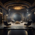 expensive designer royal interior with exclusive luxury elements