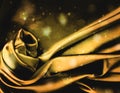Expensive gold silk background. Royalty Free Stock Photo