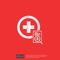 expensive health medicine cost concept. healthcare spending or expenses. Flat design vector illustration