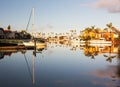 Expensive homes and boats ventura Royalty Free Stock Photo