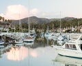 Expensive homes and boats ventura Royalty Free Stock Photo