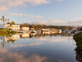 Expensive homes and boats ventura Royalty Free Stock Photo