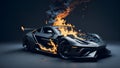Expensive Luxury Car on Fire Created With Generative Ai Royalty Free Stock Photo