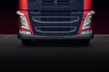 Expensive luxury truck with dark red background and copy space