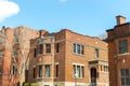 Expensive old house with huge windows in Montreal downtown Royalty Free Stock Photo