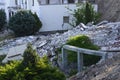 Expensive private houses destroyed after a landslide