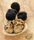 Expensive rare black truffle mushroom