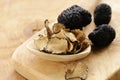 Expensive rare black truffle mushroom