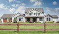 Extravagant Rural Estate Farmhouse Mansion Farm Home House Chilliwack Canada Puffy Clouds Royalty Free Stock Photo