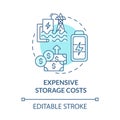 Expensive storage costs blue concept icon Royalty Free Stock Photo