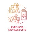 Expensive storage costs red gradient concept icon Royalty Free Stock Photo