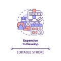 Expensive to develop concept icon