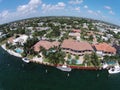 Expensive waterfront homes in Florida aerial Royalty Free Stock Photo