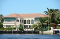 Expensive waterfront mansion Royalty Free Stock Photo