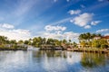 Expensive yacht and homes in Fort Lauderdale Royalty Free Stock Photo