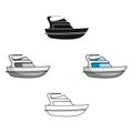 Expensive yacht for rich people.Yacht for vacations and short trips.Ship and water transport single icon in cartoon Royalty Free Stock Photo