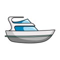 Expensive yacht for rich people.Yacht for vacations and short trips.Ship and water transport single icon in cartoon Royalty Free Stock Photo