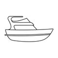 Expensive yacht for rich people.Yacht for vacations and short trips.Ship and water transport single icon in outline