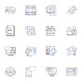 Experience accumulation line icons collection. Growth, Progress, Learning, Mastery, Development, Expertise, Skill vector