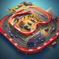 Race Tracks highspeed racing circuits with speedy cars thrilling races action pack 3D Isometric AI