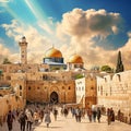 Budget traveler exploring Jerusalem& x27;s iconic landmarks