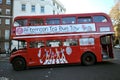 B Bakery Afternoon Tea Bus London Tour in a vintage double-decker red bus Royalty Free Stock Photo