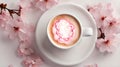 AI-Generated Sakura Latte: A Japanese Delight Infused with the Ephemeral Flavor of Cherry Blossoms