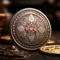 Beautifully Aged Vintage Coin with Intricate Designs