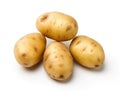 Golden Delights: Potatoes Shining Bright on White Background