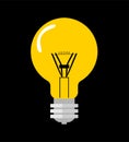 Illuminated Elegance: Yellow Bulb on Black