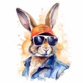 Rabbit watercolor illustration