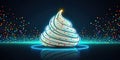A Whimsical Culinary Dream Luminescent Cream Swirls Dance Across a Dark Canvas a Minimalist Masterpiece of Soft Airy