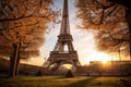 Iconic Eiffel Tower at Golden Hour in Paris, France