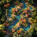 Aerial Symphony: Bird's-Eye View of Exotic Gardens