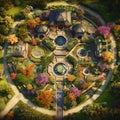 Aerial Symphony: Bird's-Eye View of Exotic Gardens