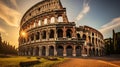 Golden Hour Majesty: Captivating Colosseum in Rome, Italy