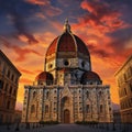 Iconic Duomo in Florence at Sunset