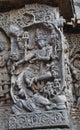 Lord Shiva killing Gajasura, a demon: Sculpture in Halebeed temple