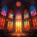 Stunning Stained Glass Window in Magnificent Church