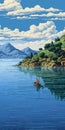 Pixel Art Of Fjord In Provence In San Francisco Renaissance Style
