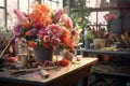 Experience the beauty of a florists worktable