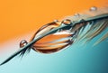 Mesmerizing Macro: A Feather Drenched in a Perfect Water Drop Royalty Free Stock Photo