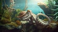 Photo Realistic High Definition Octopus Aquarium Royalty Free Stock Photo